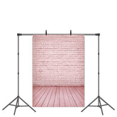 Lofaris Simple Pink Solid Birck Floor Birthday Party Backdrop